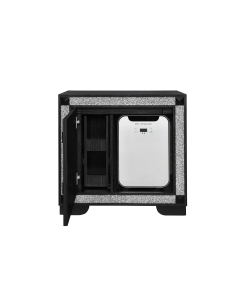 Soleil - Nightstand With Cooler And Speaker - Charcoal - Dark Gray