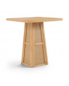 Fenwick - Cane, Oak Veneer And Solid Wood Bar Height Table - Natural, 36.25"