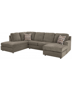 O'Phannon Left Arm Facing Corner Chaise 2 Pc Sectional Putty, 124"