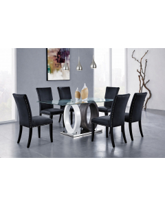 D1628 - 7 Piece Dining Room Set (Dining Table And 6 D03 Dining Chairs) - Black