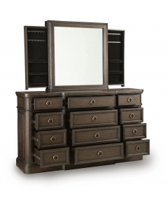 Wickenger Dresser And Mirror Dark Brown