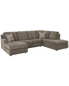 O'Phannon Right Arm Facing Corner Chaise 2 Pc Sectional Putty, 124"