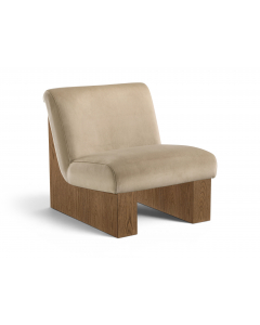 Vantage - Velvet Performance Fabric Upholstered Accent Chair - Beige / Brown