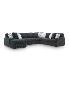 Midnight-Madness 4-Piece Sectional With LAF Corner Chaise Gunmetal, 151"