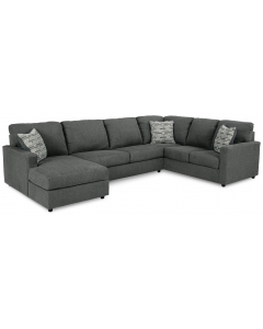 Edenfield Left Arm Facing Corner Chaise 3 Pc Sectional Charcoal, 136"