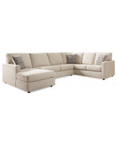 Edenfield Left Arm Facing Corner Chaise 3 Pc Sectional Linen, 136"