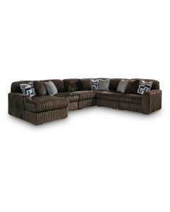 Midnight-Madness 6-Piece Sectional With LAF Corner Chaise Chocolate, 151"