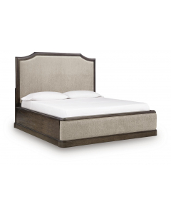 Wickenger Upholstered Panel Bed Dark Brown