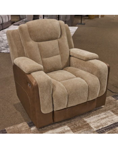 Mixed Motion Power Recliner With Adjustable Headrest Brownstone