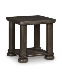 Bannette Square End Table Dark Brown, 24"
