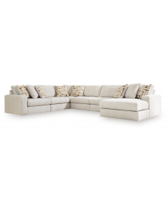 Kestrie 6-Piece Sectional With RAF Corner Chaise Feathered