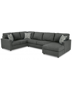 Edenfield Right Arm Facing Corner Chaise 3 Pc Sectional Charcoal, 88"