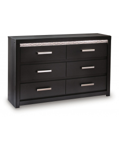 Brizmore Six Drawer Dresser Black, 58.7" Wide