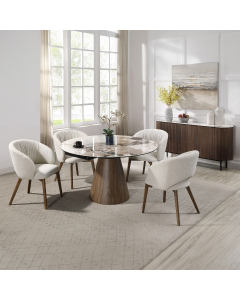 Eada - Arm Chair (Set of 2) - Beige Chenille - Beige