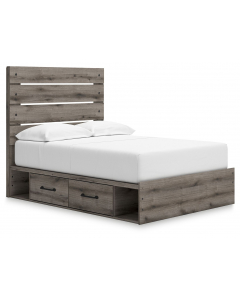 Graystorm Panel Storage Bed Brown Gray