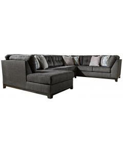 Reidshire Left Arm Facing Corner Chaise 3 Pc Sectional Steel, 145"