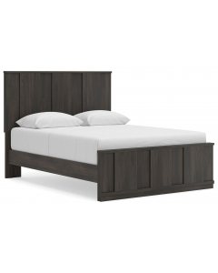 Shaehartin Panel Platform Bed Dark Brown