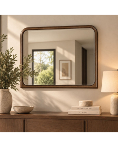 Leanna - Mirror - Brown Oak - Dark Brown, 44" Wide