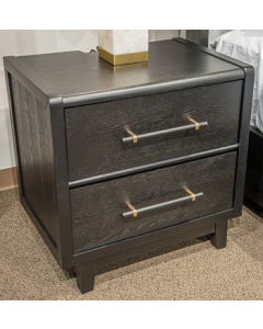 Haldenwick Two Drawer Night Stand Black
