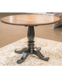 Clorazi Round Dining Room Drop Leaf Table Black / Brown, 42.01"