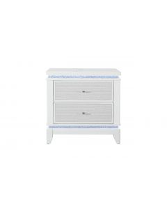 Alina - Nightstand With LED And USB - White