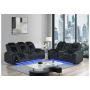 U8000 - 2 Piece Living Room Set (Power Console Reclining Loveseat, Power Reclining Sofa With Power Headrest) - Black