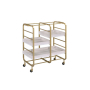 Vorrik - Serving Cart - Gold & White Washed - Gold