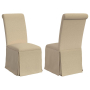 Shawna - Upholstered Skirted Dining Chair (Set of 2) - Khaki - Beige