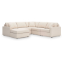 Cozymax - Oyster - 5-Piece Sectional With Laf Corner Chaise, Wih Raf Corner Chair, 108"