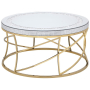 Elise - Round Mirror Top Stainless Steel Coffee Table, 35"