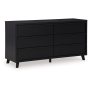 Danziar - Black - Six Drawer Dresser, 62.01" Wide