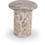 Genoa - Marble End Table - Brown - Gray, 18"