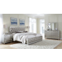 Riley - 4 Piece Full Bedroom Set (Bed, Dresser, Mirror, Nighstand) - Silver - Pearl Silver