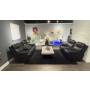 U8881 / U8880 - Leather Power Reclining Sofa / Power Console Reclining Loveseat - Black