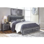 Lodanna Platform Bed With 2 Storage Drawers Gray