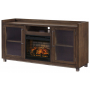 Starmore 2 Pc. 70" TV Stand With Faux Firebrick Fireplace Insert Brown