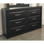 Stabotta Six Drawer Dresser Black, 58.7" Wide