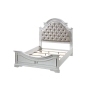 Florian - Queen Bed - Beige Synthetic Leather & Antique - White