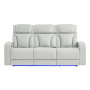 U8611 - Power Reclining Sofa With Power Headrest And LED - Silver - Pearl Silver, 41.25"