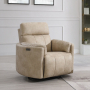 Elison - Power Motion Glider Recliner With Swivel - Dark Beige Polished Microfiber - Beige