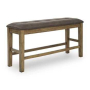 Urbinforte Double Counter Height Upholstered Bench Light Brown