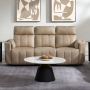 Elison - Motion Sofa - Dark Beige Polish Microfiber - Beige, 87"