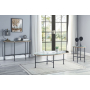 Brantley - Side Table - Clear Glass & Sandy Gray Finish, 47"