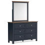 Landocken - Brown / Blue - Dresser and Mirror, 54.13" Wide