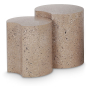 Dimple - 2 Piece Modular End Table - Taupe Terazzo Finish, 30.5"