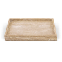 Barletta - Travertine Square Tray - Natural - Light Brown, 16"