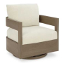 Serene Bay - Dark Brown / White - Swivel Glider Chair With Cushion