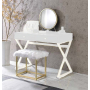Adao - Vanity Mirror - Faux Fur, Mirror, Black & Brass Finish