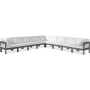 Nizuc - Outdoor Patio 9 Piece Modular Corner Sectional With Gray Frame, 150"