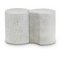 Dimple - 16" 2 Piece Modular End Table - White Terazzo, 28"